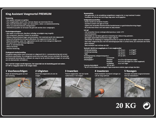 King Assistant Voegmortel PREMIUM productdetails en gebruiksaanwijzing.