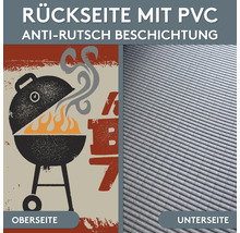 Bovenkant met grillmotief en onderkant met PVC antislip coating