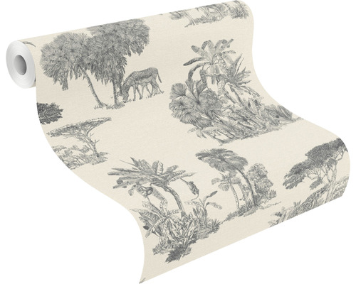 Rol behang met jungle-motief