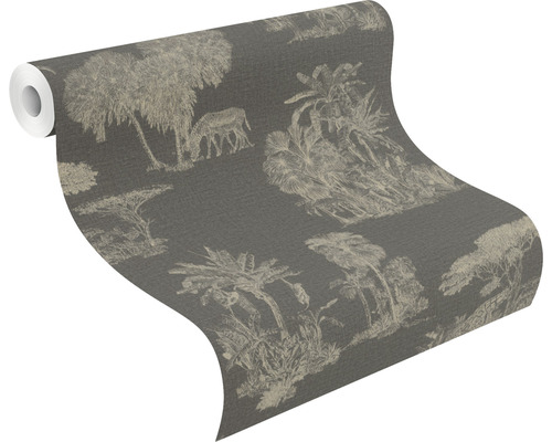 Rol behang met exotisch junglepatroon