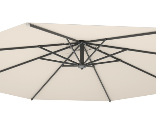 Onderkant van een vierkante parasol met frame