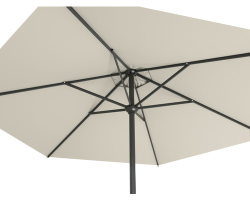 Onderkant van een rechthoekige parasol met frame