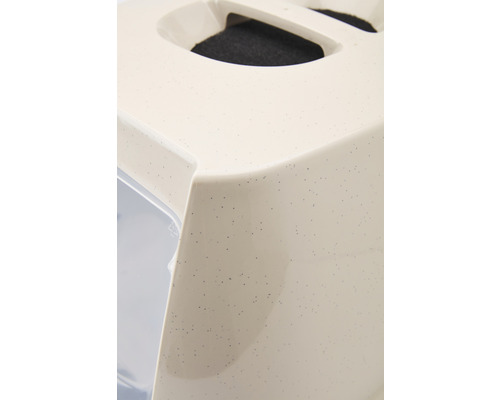 Detailopname van een kattentoilet met filter