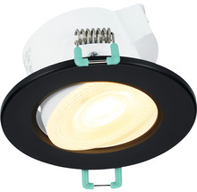 Inbouwspot met ronde, zwarte fitting en licht