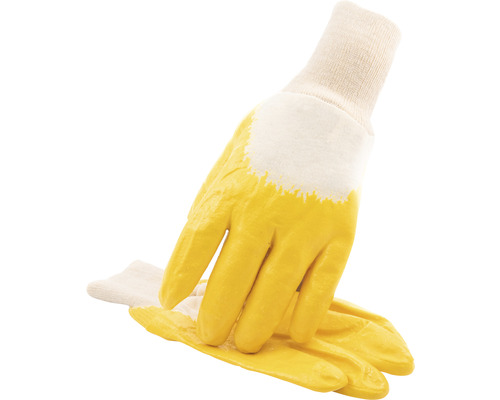 Gele werkhandschoenen met manchet
