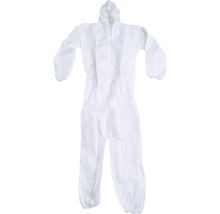Witte beschermende overall met kap.