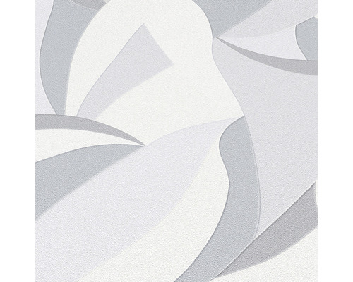 Behang met abstract ontwerp in wit en grijs