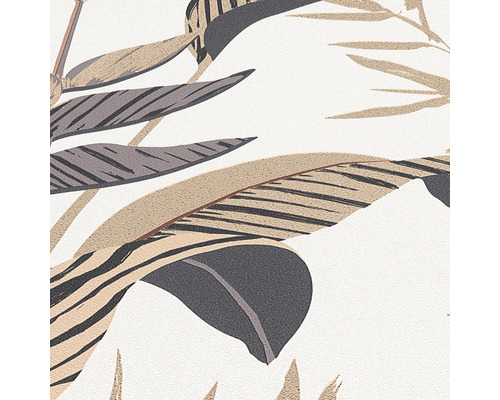 Detailopname van een behang met bladerenmotief