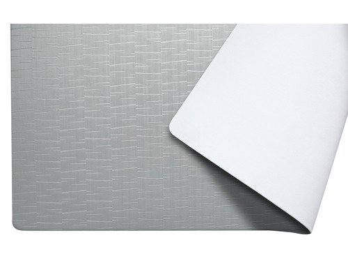 Grijs tafelkleed met patroon en witte achterkant