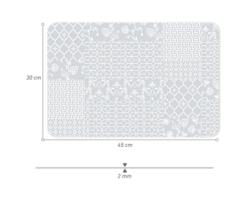 Snijmat met patronen, 45 bij 30 centimeter, 2 millimeter dik