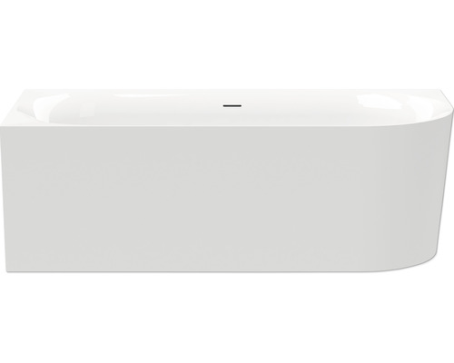 Rechthoekig bad met afgeronde hoek.