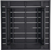Onderkant van een vierkante tuintafel met aluminium frame