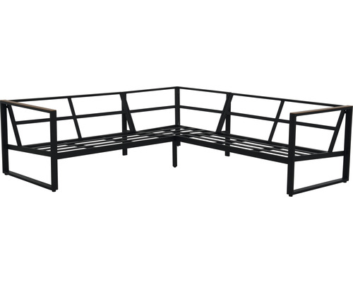 Hoekbankframe van metaal en hout