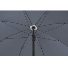 Onderkant van een parasol met ribben en stok