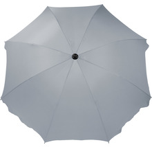 Bovenaanzicht van een open parasol