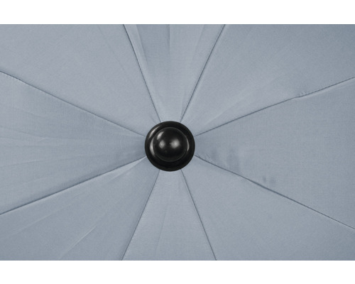 Onder aanzicht van een open parasol