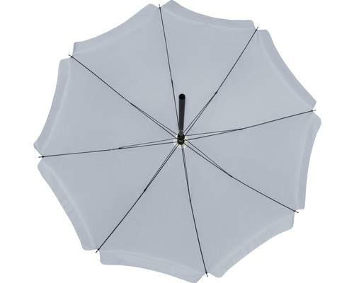 Geopende parasol van onderen