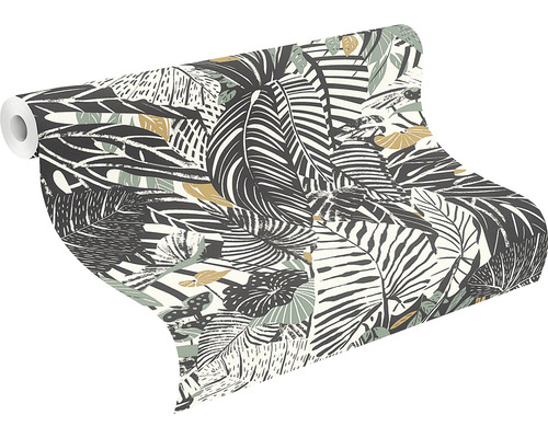 Rol behang met bladerpatroon