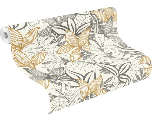 Behangrol met bladerdessin