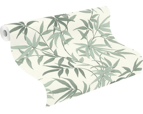 Rol behang met bladerenmotief