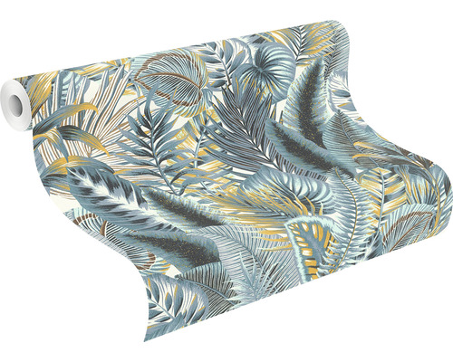 Rol behang met tropisch bladerenmotief