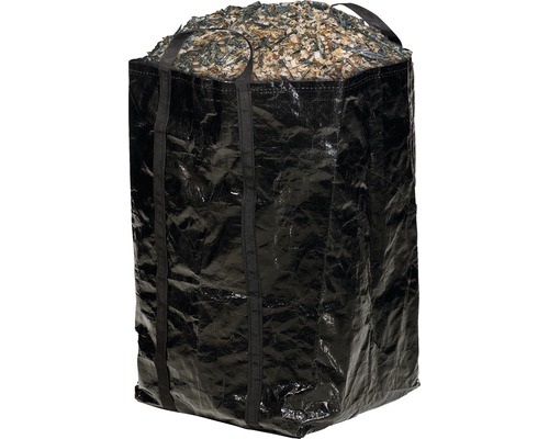 Zwarte big bag gevuld met houtsnippers