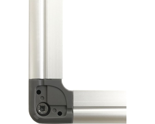 Detailopname van een hoek van een frame met schroef