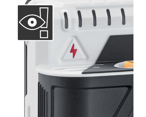 Symbool voor oogbescherming en waarschuwingsteken voor elektrische spanning