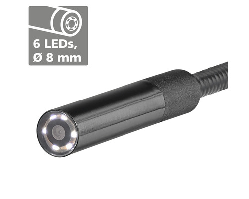 Endoscoop met zes leds en een diameter van acht millimeter