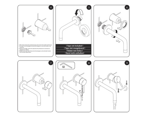 Installatie-instructies voor een kraan in negen stappen