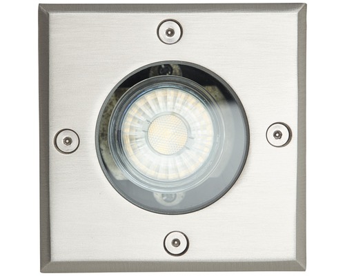 Vierkante inbouw grondspot van roestvrij staal met LED-lamp