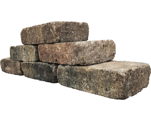 Zes gestapelde straatstenen