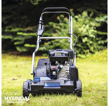 Gazonverticuteermachine met verbrandingsmotor op gazon