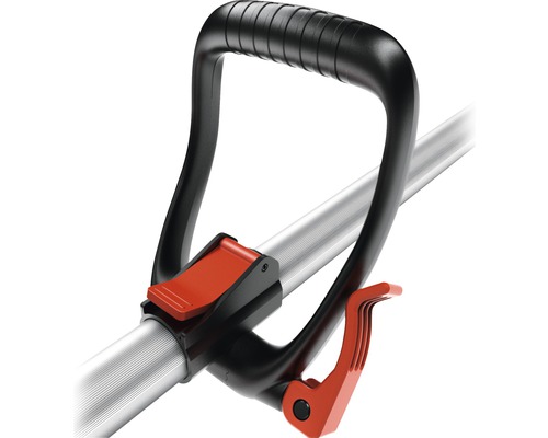 Handgreep van een kruiwagen met bedieningshendel