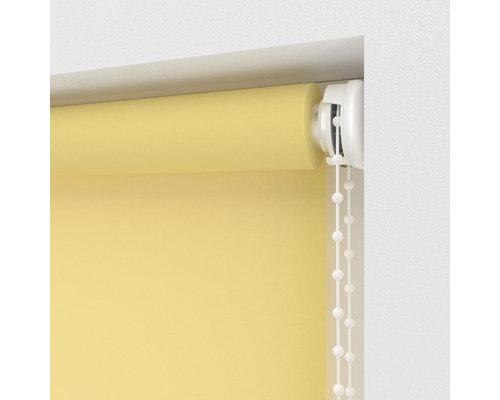 Geel rolgordijn met kettingbediening voor raamdecoratie