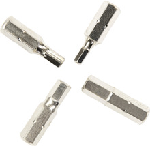 Vier zilverkleurige Torx bits