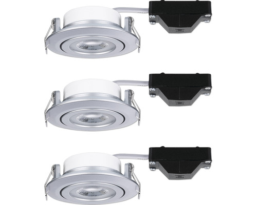 Drie LED inbouwspots met aansluitklemmen