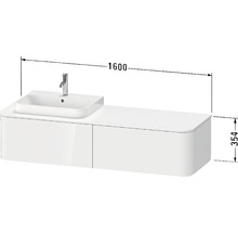 Wastafelonderkast met wastafel en maatvoering