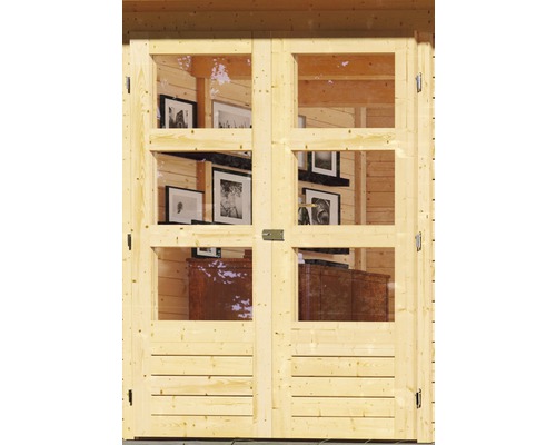 Dubbele deur met ramen voor tuinhuis