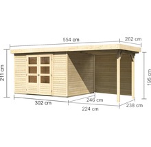 Houten tuinhuis met afmetingen