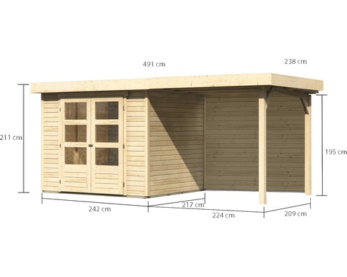Houten tuinhuis met afmetingen