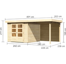 Afmetingen tuinhuis met aanbouw