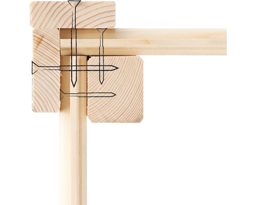 Houten frame met schroeven voor bouwprojecten