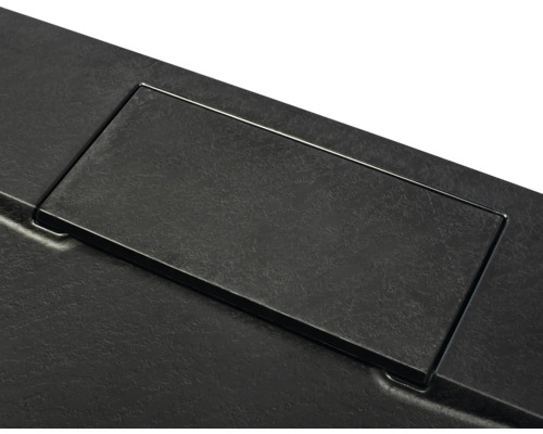 Detailopname van een ingebouwde afvalbakdeksel