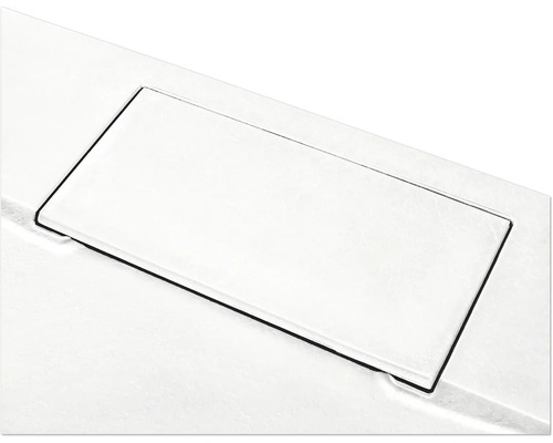 Uitsnede van een wastafelmeubel met rechthoekige uitsparing