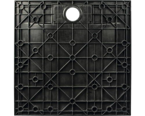 Schachtafdekking met rasterstructuur en ronde opening