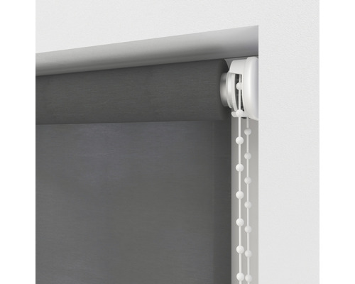 Grijs rolgordijn met kettingbediening voor raamdecoratie