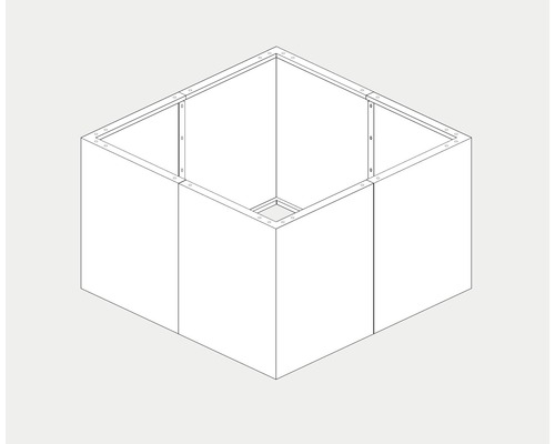 Illustratie van een vierkante verhoogde tuinbak