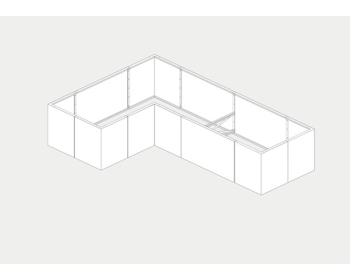 Weergave van een hoektuinhuis in aanbouw