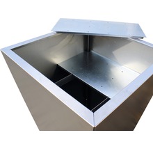 Roestvrijstalen plantenbak met deksel en scheidingswanden